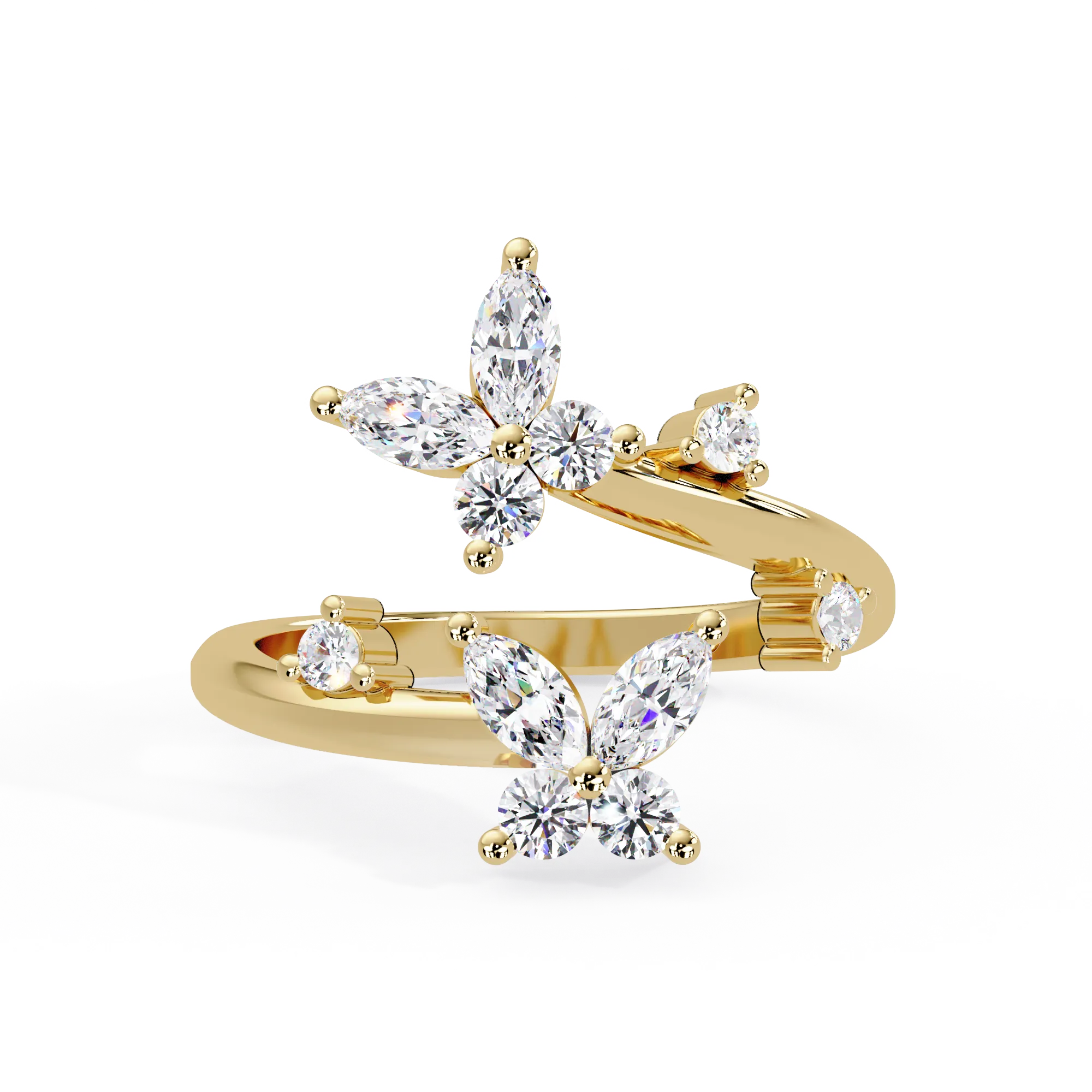 IGI Certified - 1 Ct. Lab Grown Diamond (VS/E-F) Diamond Butterfly Ring