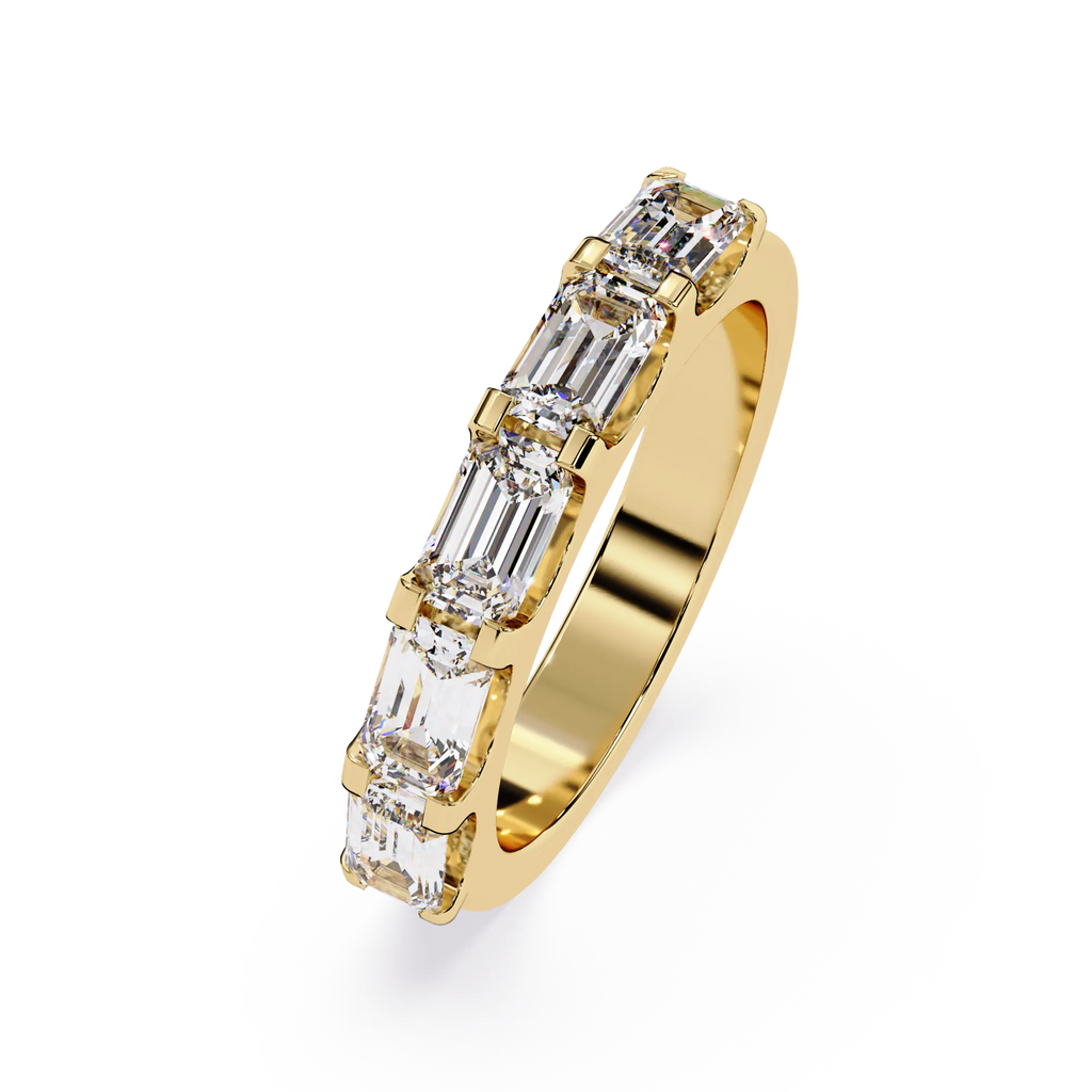 IGI Certified - 1.5 Ct. Lab Grown Diamond (VS/E-F) The "Forever Together" Five-Stone Emerald Anniversary Ring