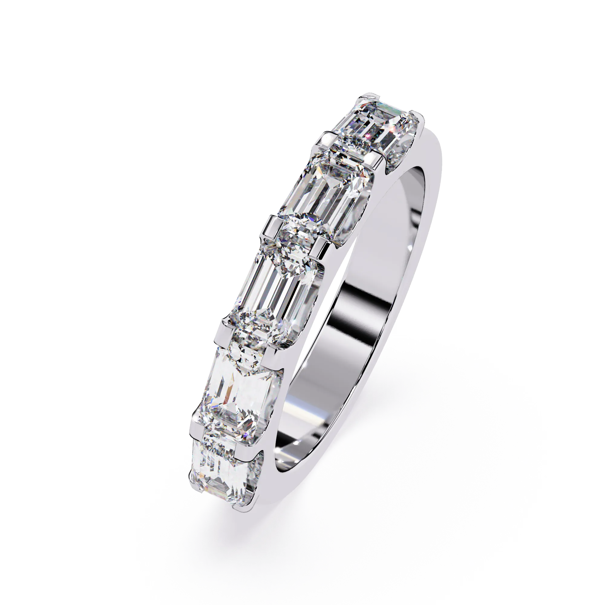 IGI Certified - 1.5 Ct. Lab Grown Diamond (VS/E-F) The "Forever Together" Five-Stone Emerald Anniversary Ring