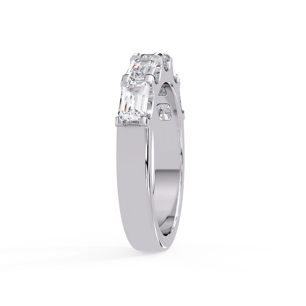 IGI Certified - 1.5 Ct. Lab Grown Diamond (VS/E-F) The "Forever Together" Five-Stone Emerald Anniversary Ring