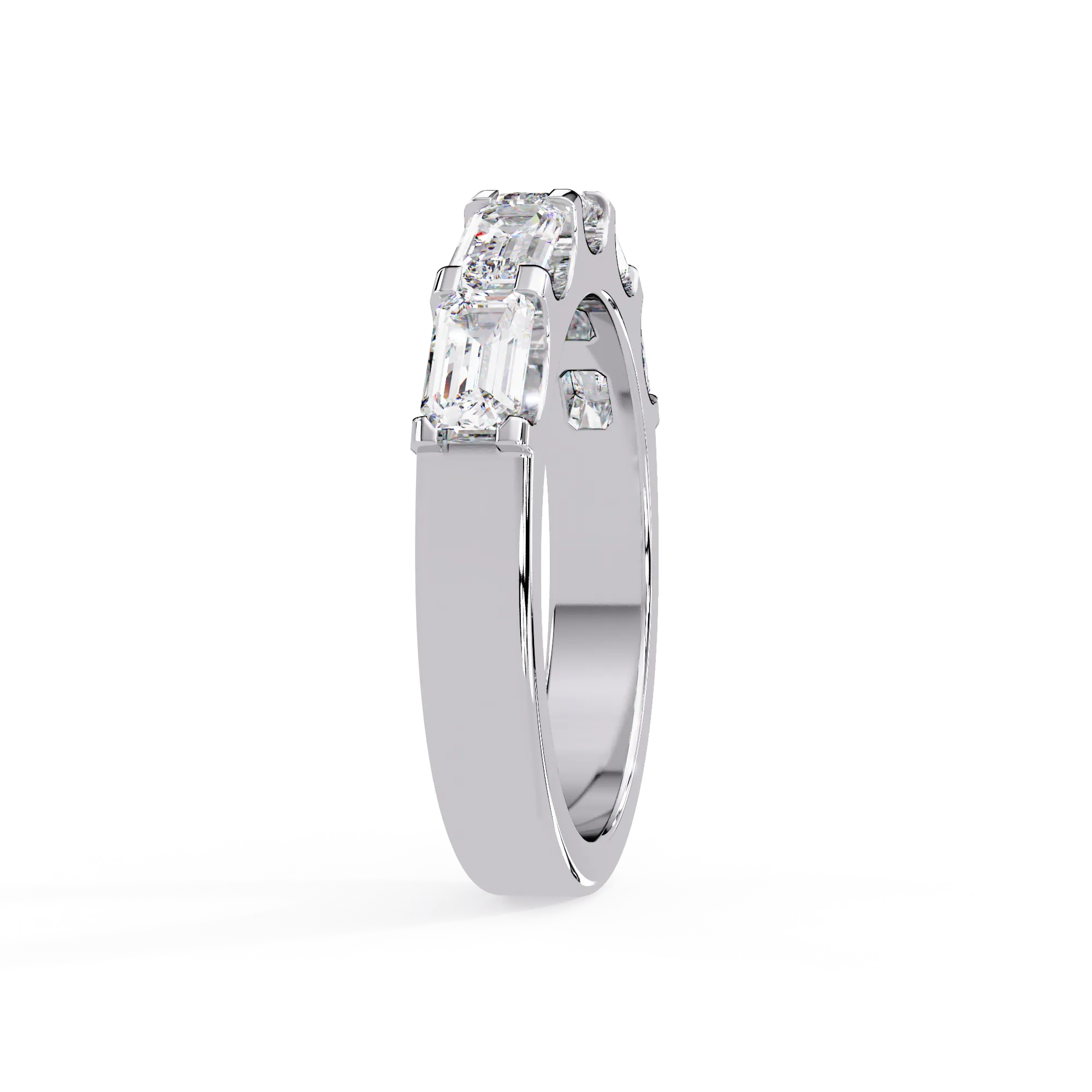 IGI Certified - 1.5 Ct. Lab Grown Diamond (VS/E-F) The "Forever Together" Five-Stone Emerald Anniversary Ring