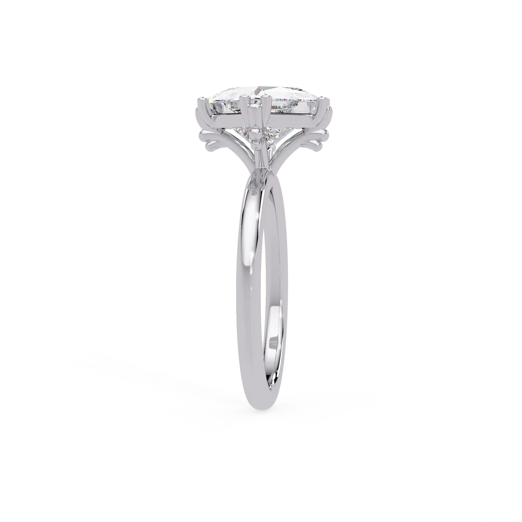 IGI Certified - 2 Ct. Lab Grown Diamond (VS/E-F) Princess Cut Kite-Set Diamond Solitaire Ring