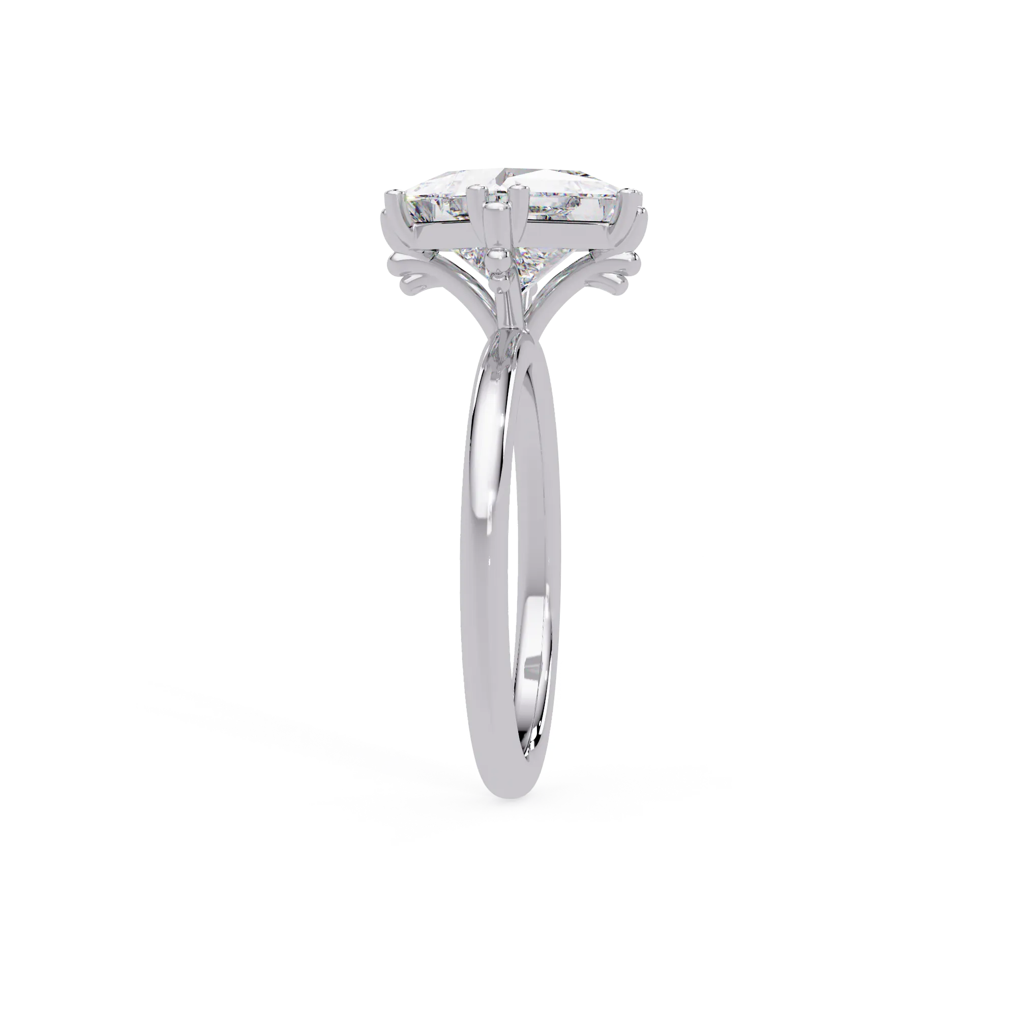 IGI Certified - 2 Ct. Lab Grown Diamond (VS/E-F) Princess Cut Kite-Set Diamond Solitaire Ring