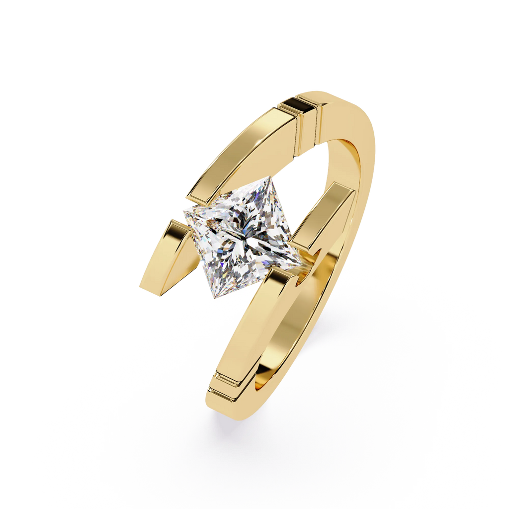 IGI Certified - 1.25 Ct. Lab Grown Diamond (VS/E-F) The "Architectural Bypass" Princess Cut Ring
