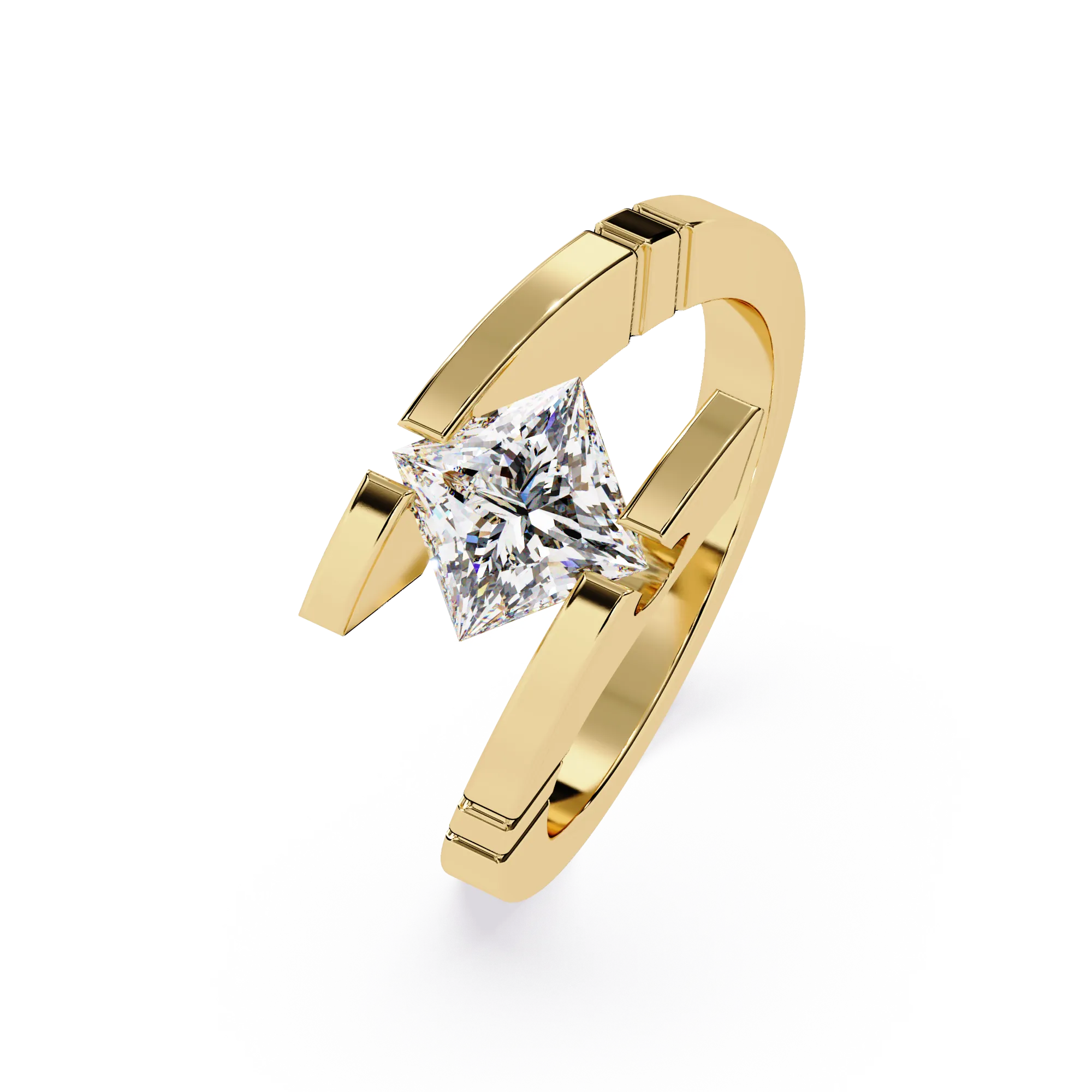 IGI Certified - 1.25 Ct. Lab Grown Diamond (VS/E-F) The "Architectural Bypass" Princess Cut Ring