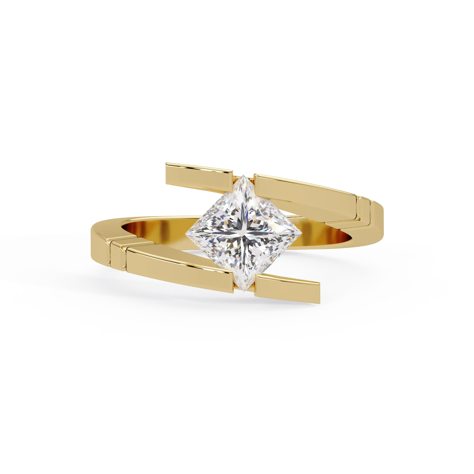 IGI Certified - 1.25 Ct. Lab Grown Diamond (VS/E-F) The "Architectural Bypass" Princess Cut Ring
