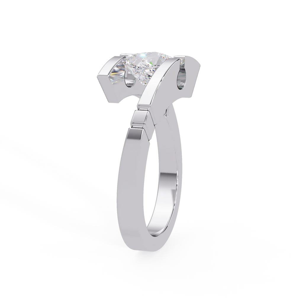 IGI Certified - 1.25 Ct. Lab Grown Diamond (VS/E-F) The "Architectural Bypass" Princess Cut Ring