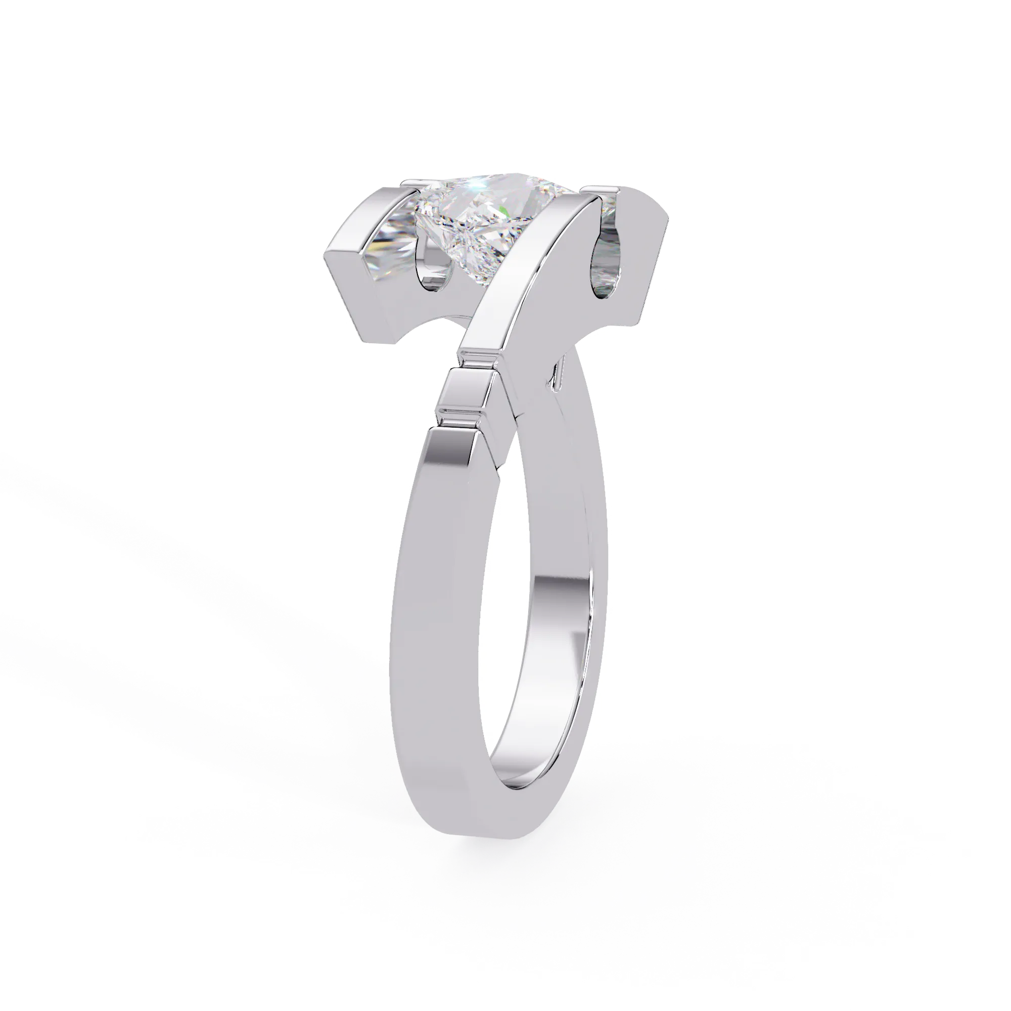 IGI Certified - 1.25 Ct. Lab Grown Diamond (VS/E-F) The "Architectural Bypass" Princess Cut Ring