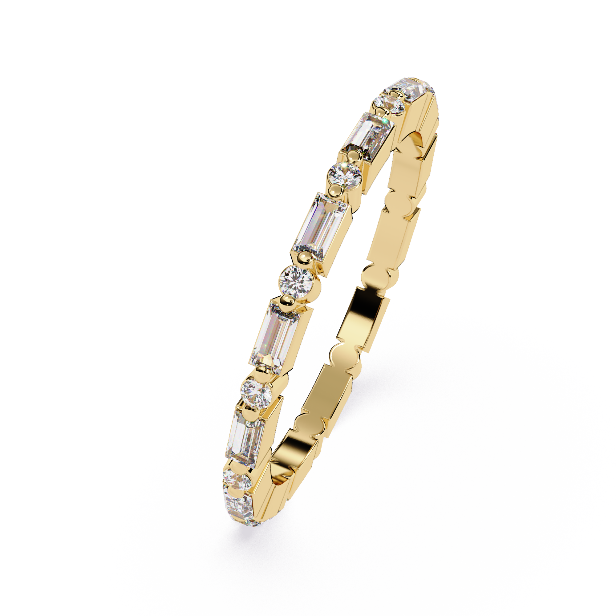 IGI Certified - 0.75 Ct. Lab Grown Diamond (VS/E-F) "The Lyric Step-Cut Stackable Diamond Ring" Ring