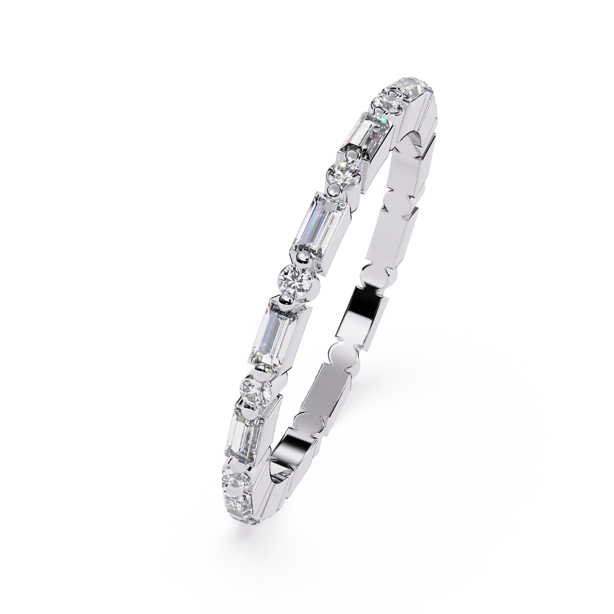 IGI Certified - 0.75 Ct. Lab Grown Diamond (VS/E-F) "The Lyric Step-Cut Stackable Diamond Ring" Ring