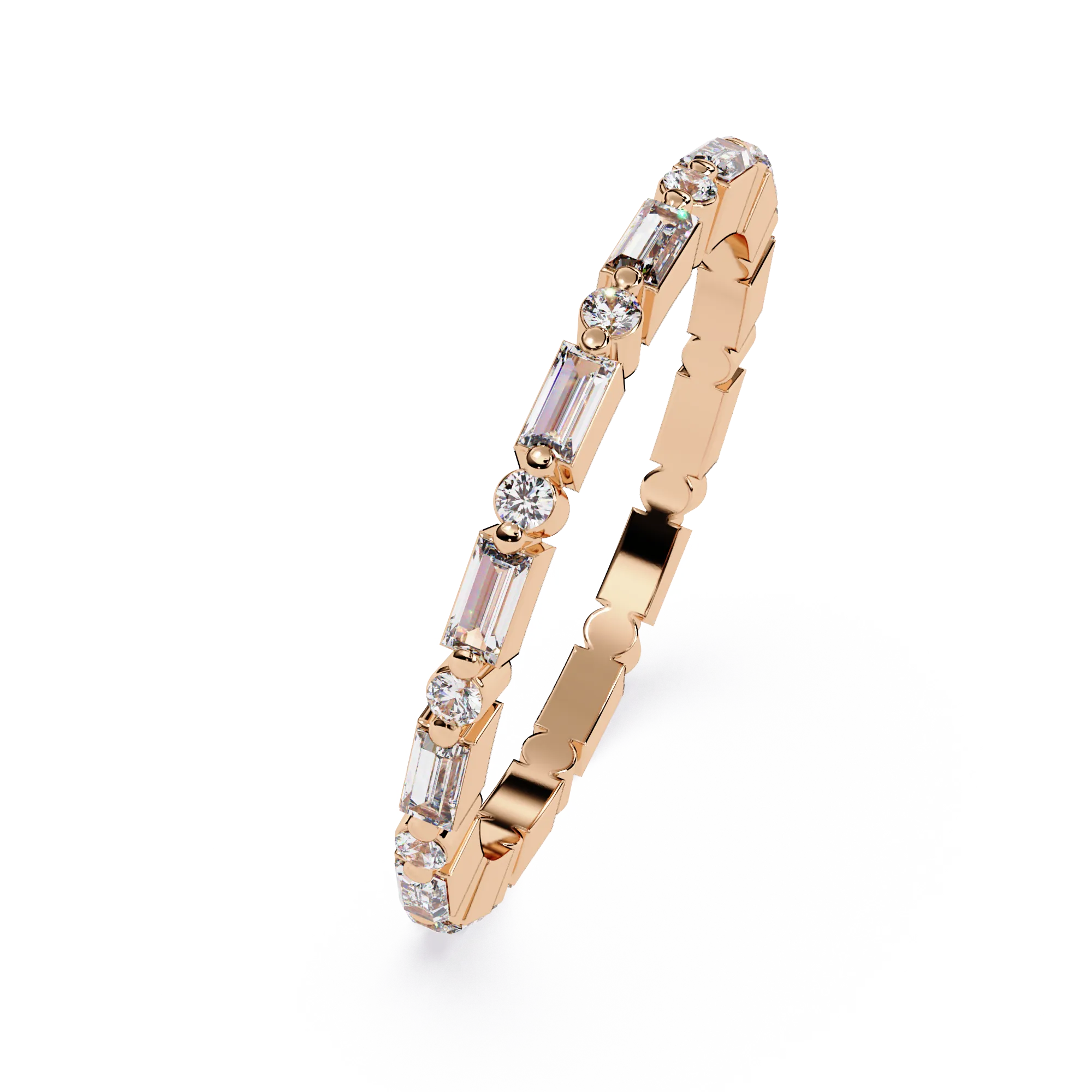 IGI Certified - 0.75 Ct. Lab Grown Diamond (VS/E-F) "The Lyric Step-Cut Stackable Diamond Ring" Ring