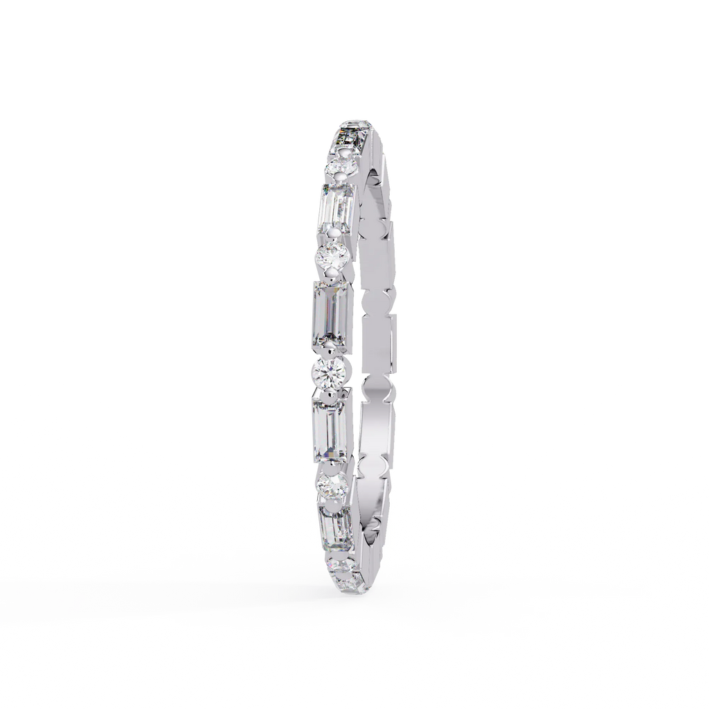 IGI Certified - 0.75 Ct. Lab Grown Diamond (VS/E-F) "The Lyric Step-Cut Stackable Diamond Ring" Ring