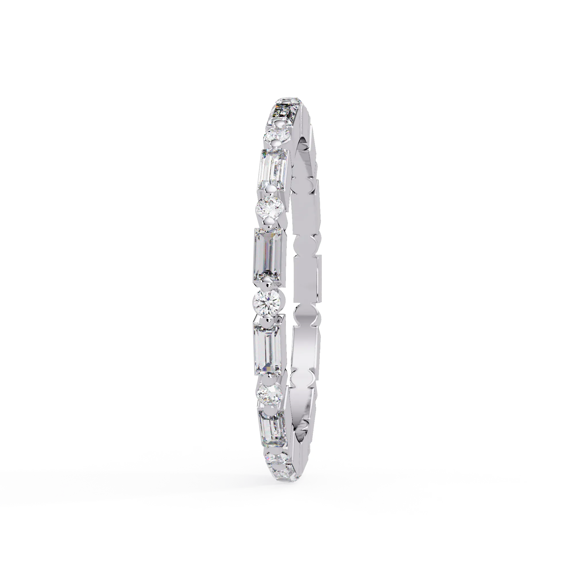 IGI Certified - 0.75 Ct. Lab Grown Diamond (VS/E-F) "The Lyric Step-Cut Stackable Diamond Ring" Ring