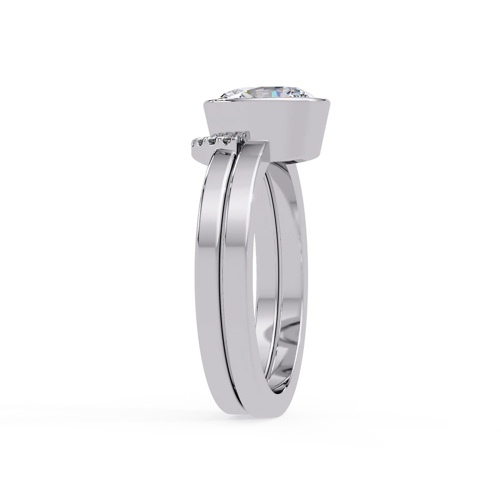 IGI Certified - 1.75 Ct. Lab Grown Diamond (VS/E-F) Oval-Cut Diamond Bezel Bridal Set Ring
