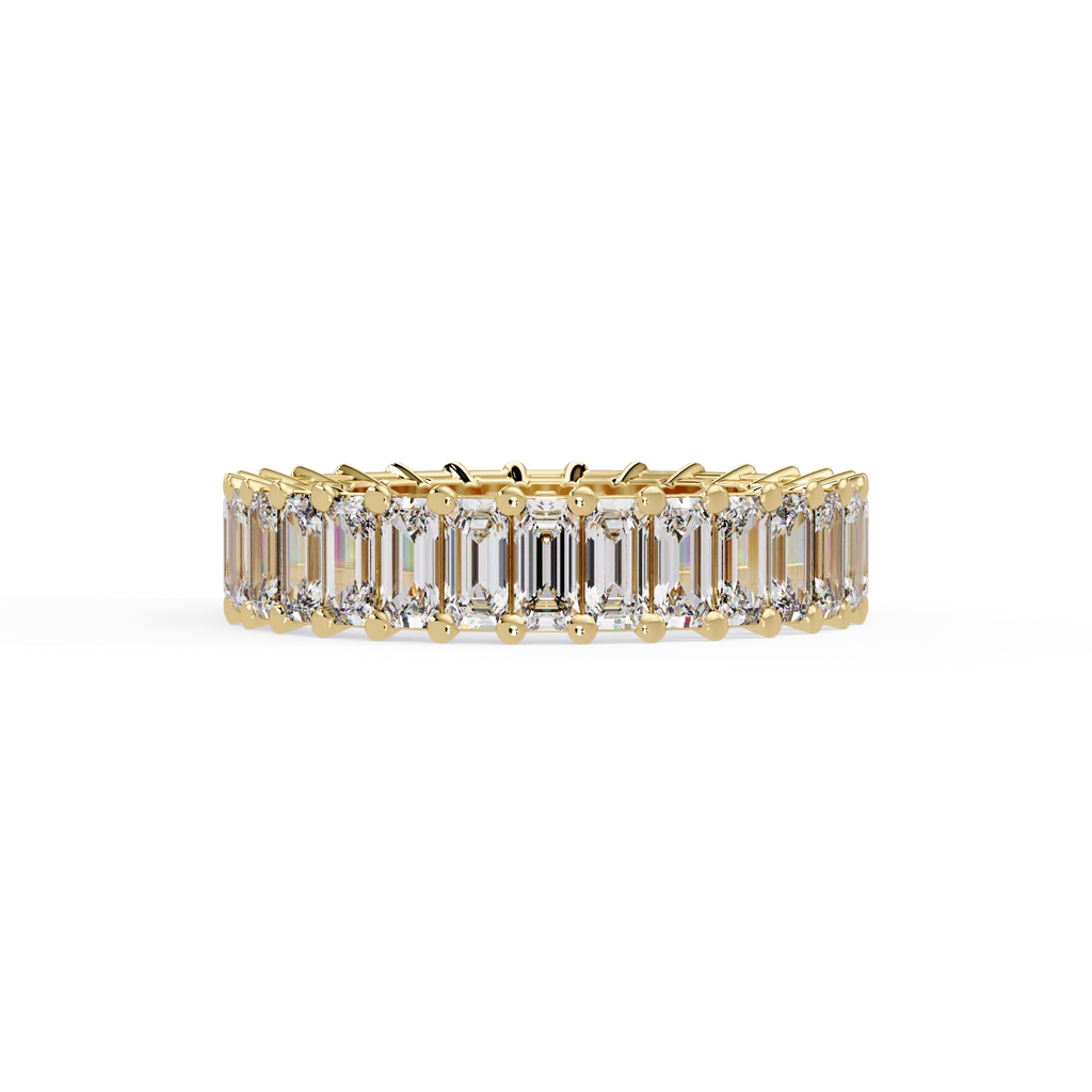 IGI Certified - 3 Ct. Lab Grown Diamond (VS/E-F) Emerald-Cut Diamond Eternity Band Ring