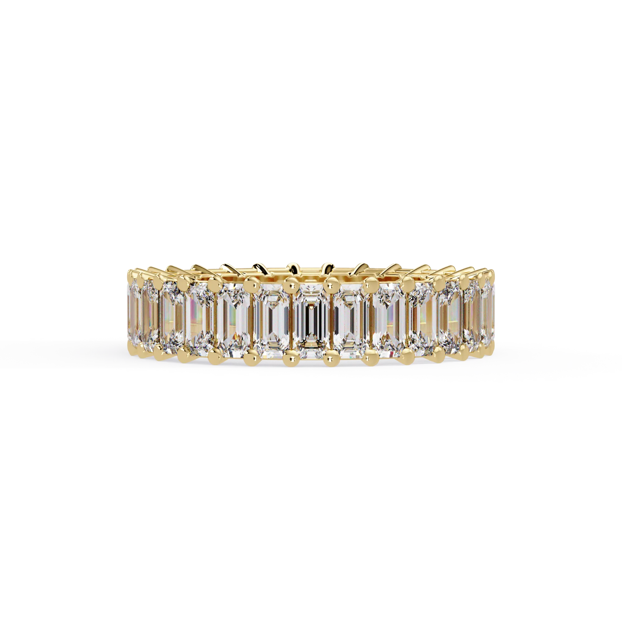 IGI Certified - 3 Ct. Lab Grown Diamond (VS/E-F) Emerald-Cut Diamond Eternity Band Ring