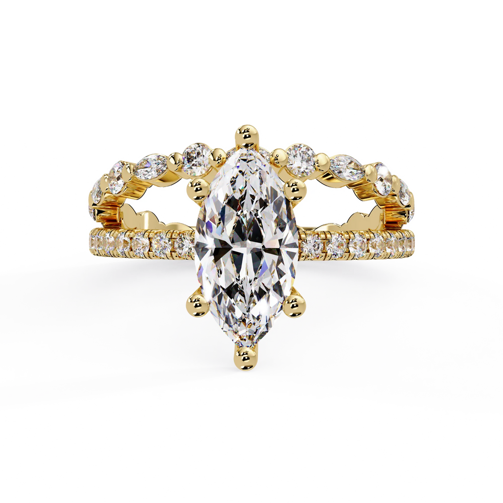 IGI Certified - 2.25 Ct. Lab Grown Diamond (VS/E-F) The Sovereign Crown Duo Ring