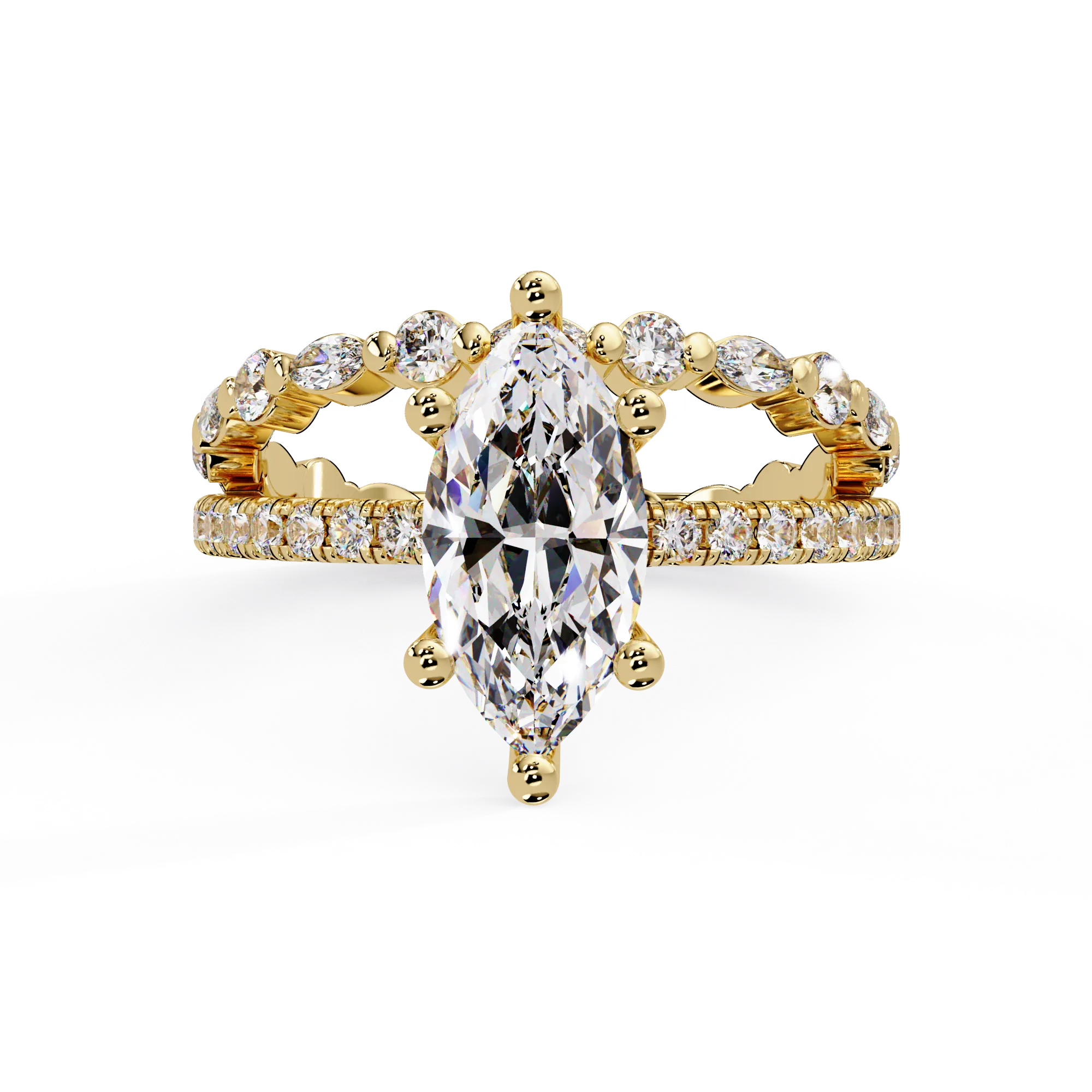 IGI Certified - 2.25 Ct. Lab Grown Diamond (VS/E-F) The Sovereign Crown Duo Ring
