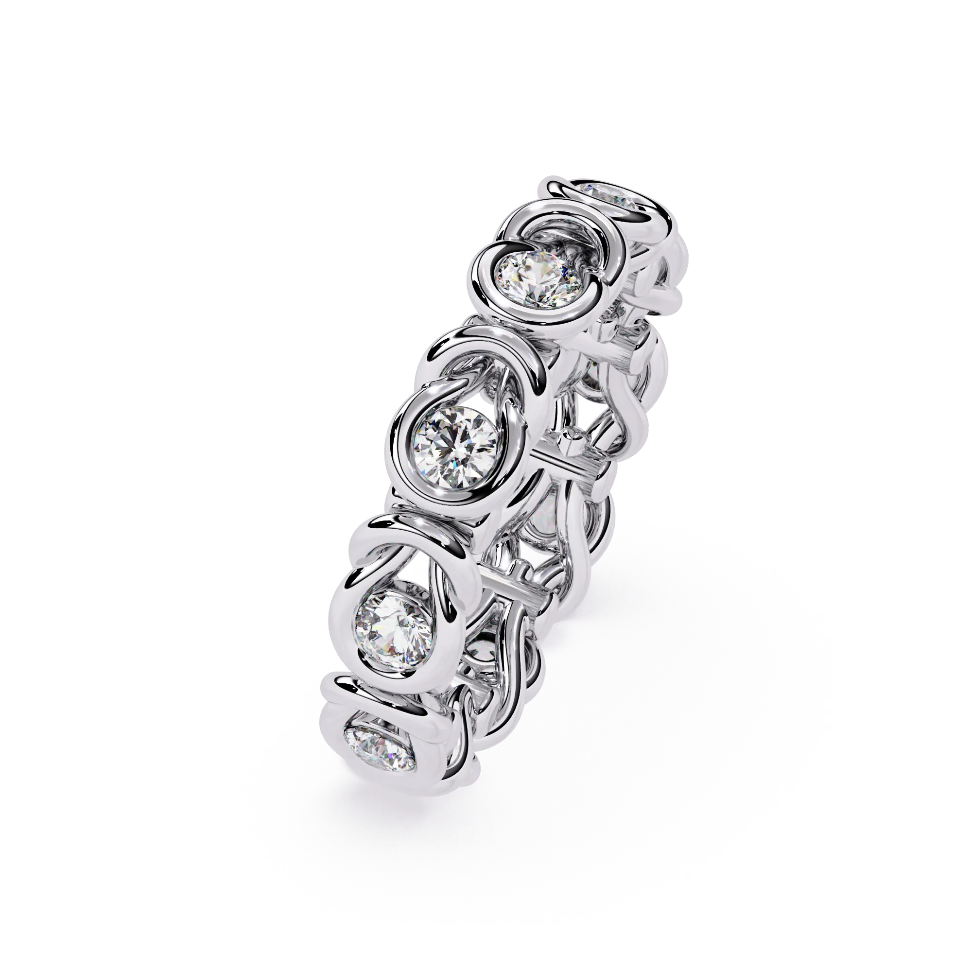 IGI Certified - 1 Ct. Lab Grown Diamond (VS/E-F) The Intertwined Souls Eternity Ring