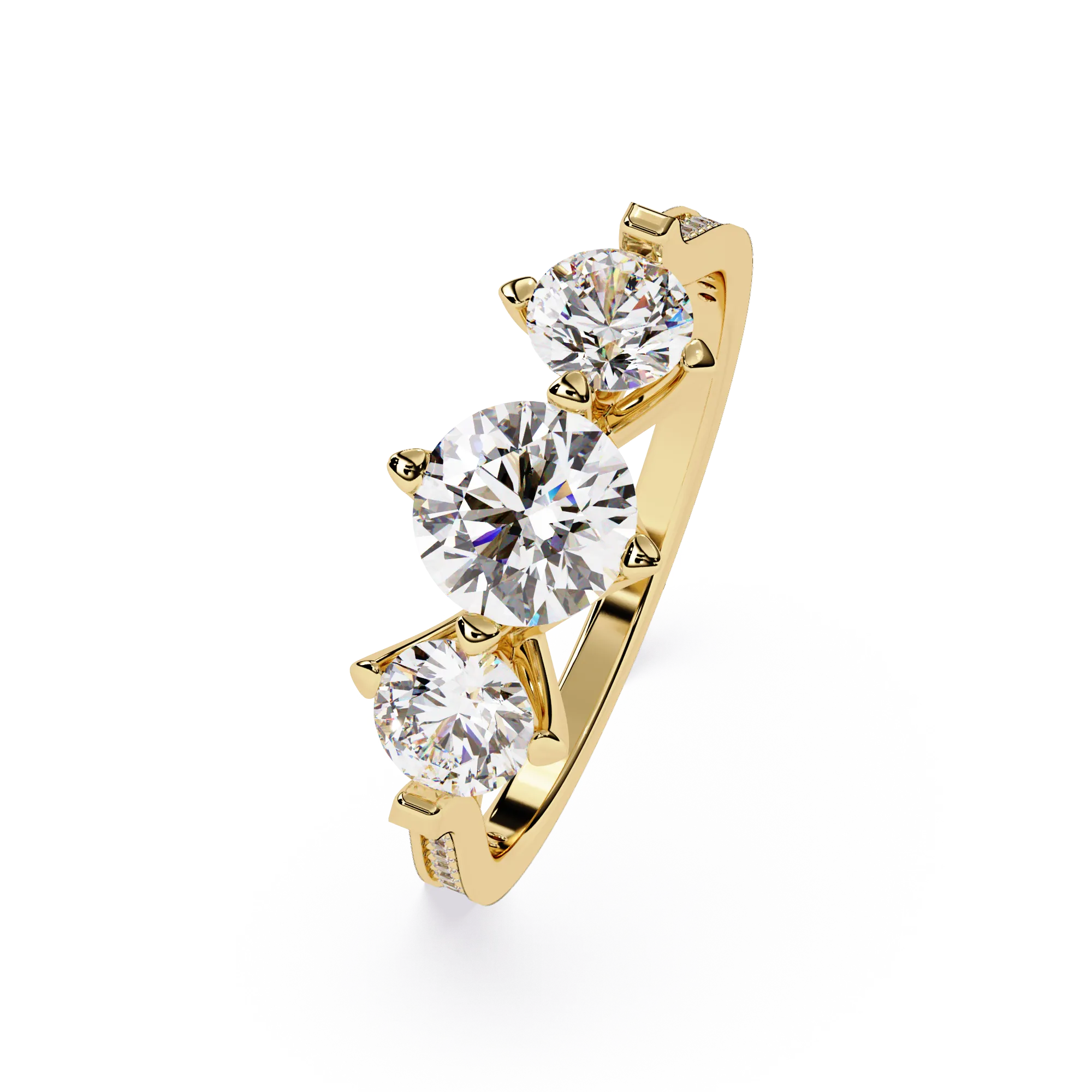 IGI Certified - 3 Ct. Lab Grown Diamond (VS/E-F) The "Past, Present, & Future" Trilogy Diamond Ring