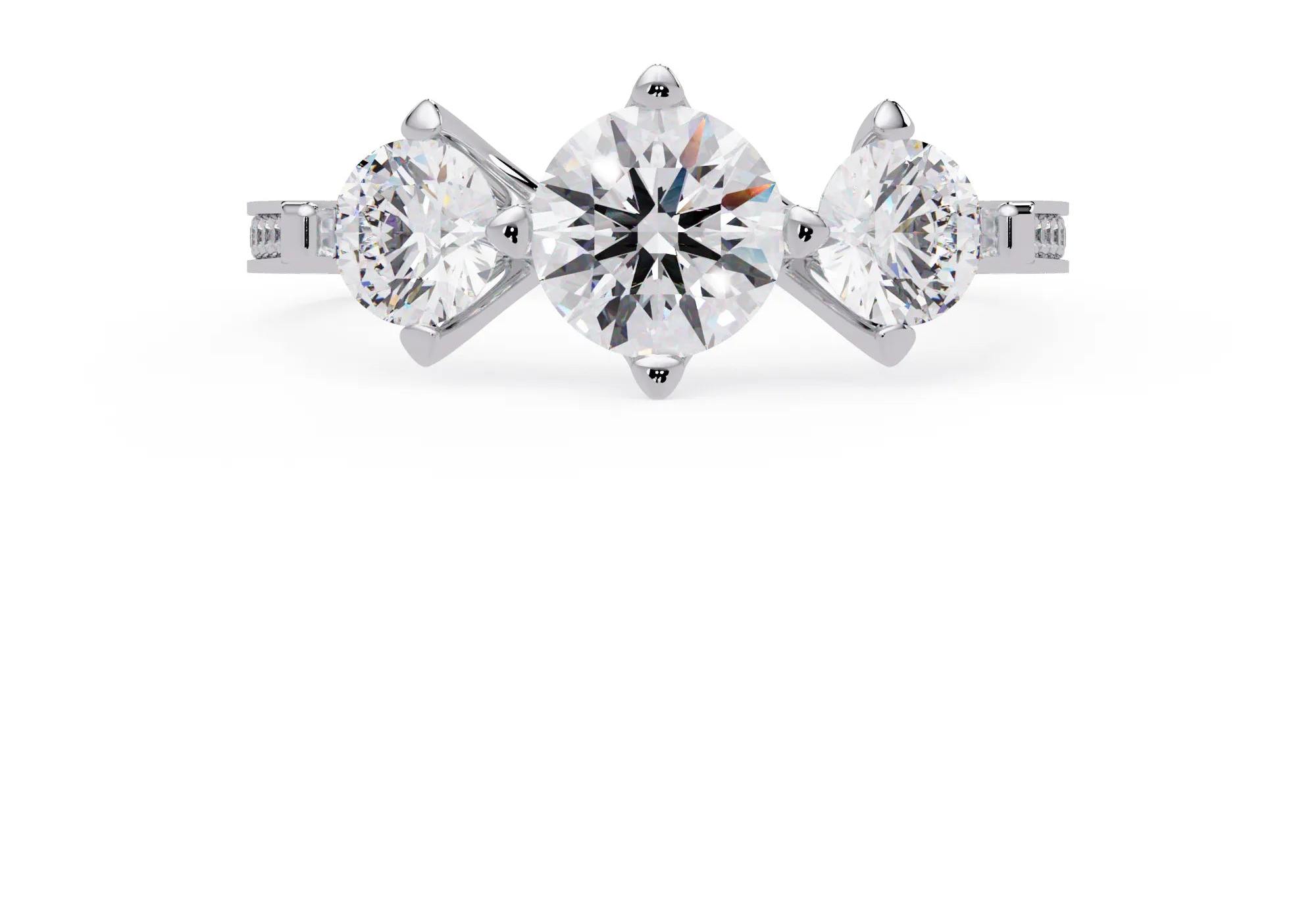 IGI Certified - 3 Ct. Lab Grown Diamond (VS/E-F) The "Past, Present, & Future" Trilogy Diamond Ring