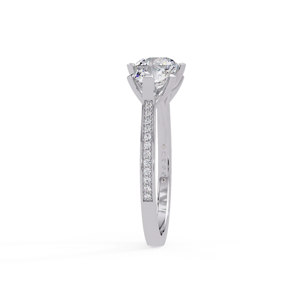 IGI Certified - 3 Ct. Lab Grown Diamond (VS/E-F) The "Past, Present, & Future" Trilogy Diamond Ring