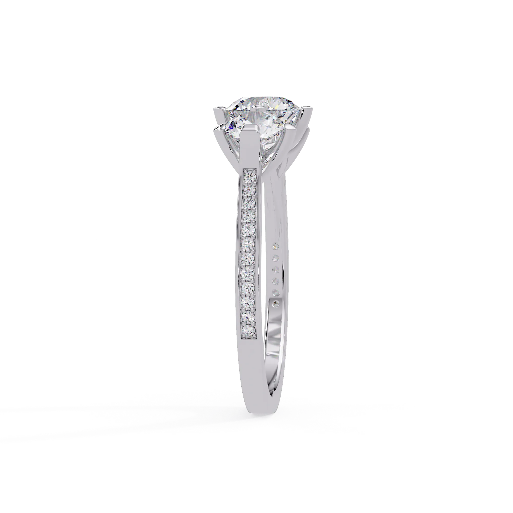 IGI Certified - 3 Ct. Lab Grown Diamond (VS/E-F) The "Past, Present, & Future" Trilogy Diamond Ring