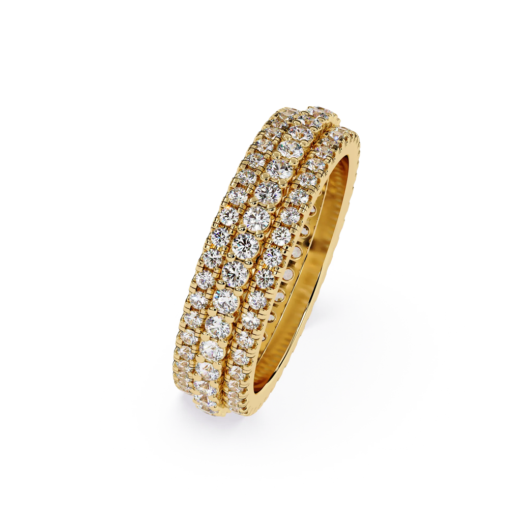 IGI Certified - 2 Ct. Lab Grown Diamond (VS/E-F) The Zenith Triple Band Ring