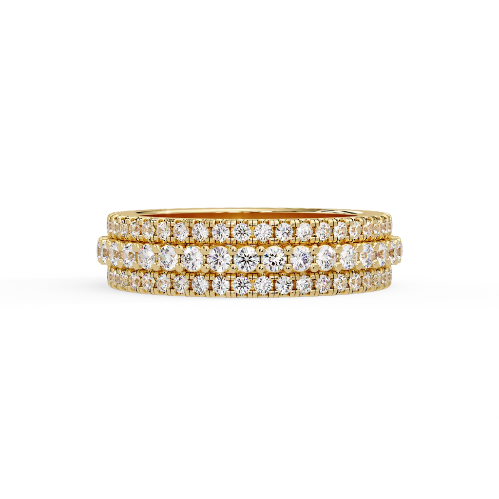 IGI Certified - 2 Ct. Lab Grown Diamond (VS/E-F) The Zenith Triple Band Ring