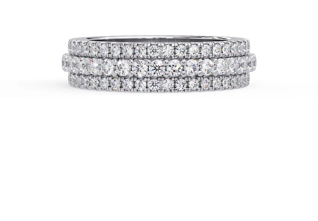 IGI Certified - 2 Ct. Lab Grown Diamond (VS/E-F) The Zenith Triple Band Ring