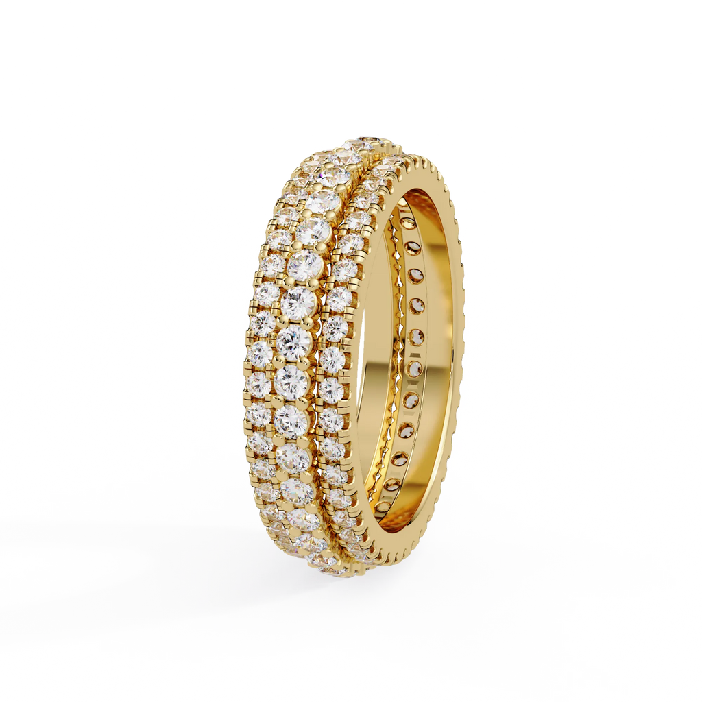 IGI Certified - 2 Ct. Lab Grown Diamond (VS/E-F) The Zenith Triple Band Ring