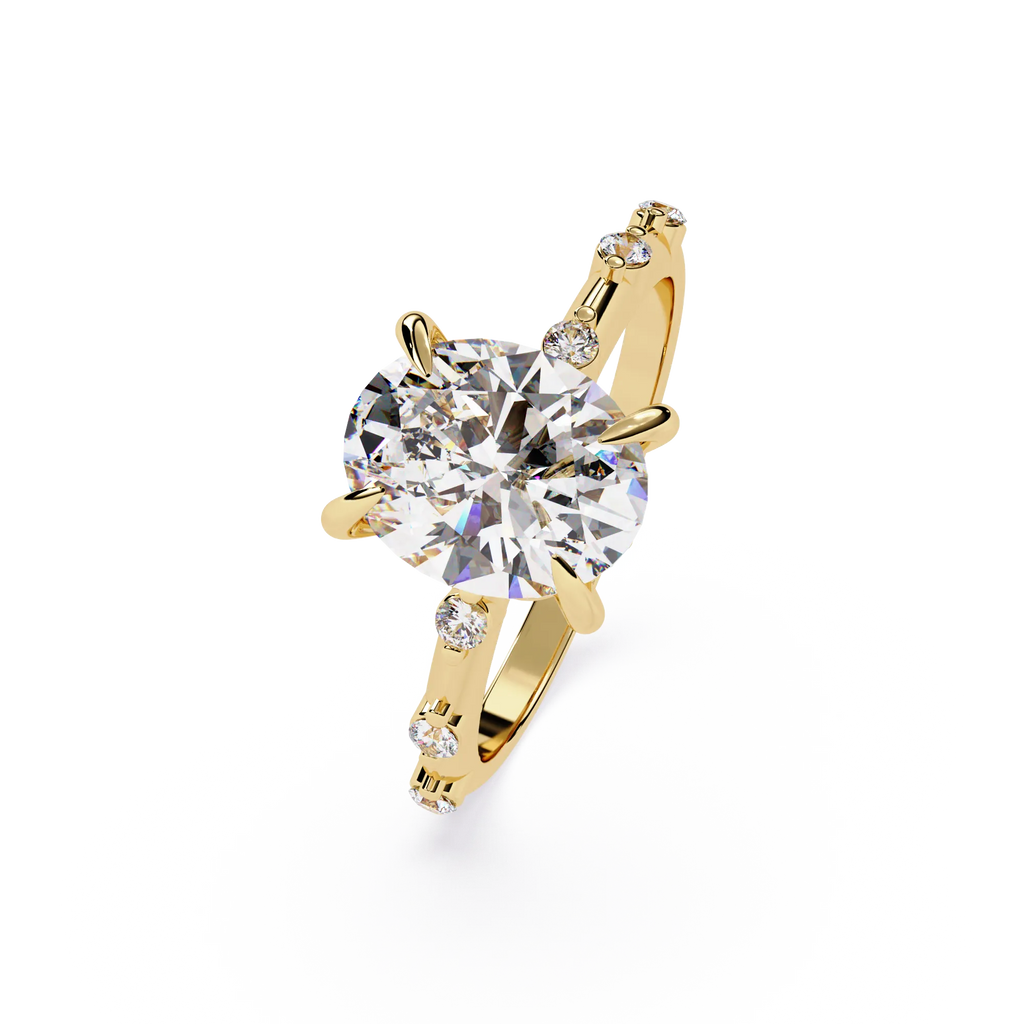 IGI Certified - 2.5 Ct. Lab Grown Diamond (VS/E-F) The Petite Floating Oval Ring