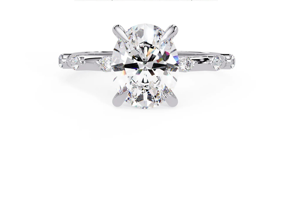 IGI Certified - 2.5 Ct. Lab Grown Diamond (VS/E-F) The Petite Floating Oval Ring