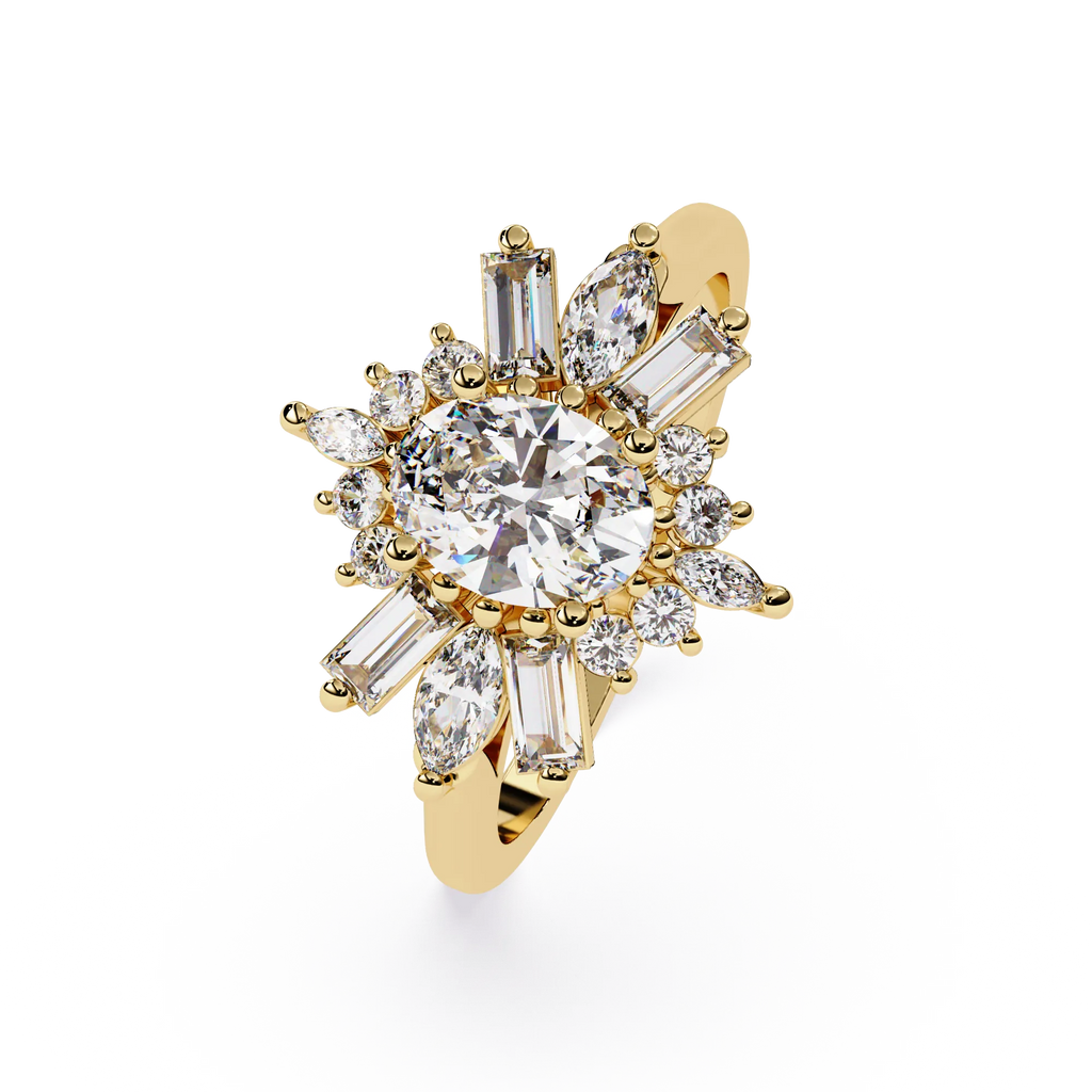 IGI Certified - 2 Ct. Lab Grown Diamond (VS/E-F) The Frozen Lotus Ring