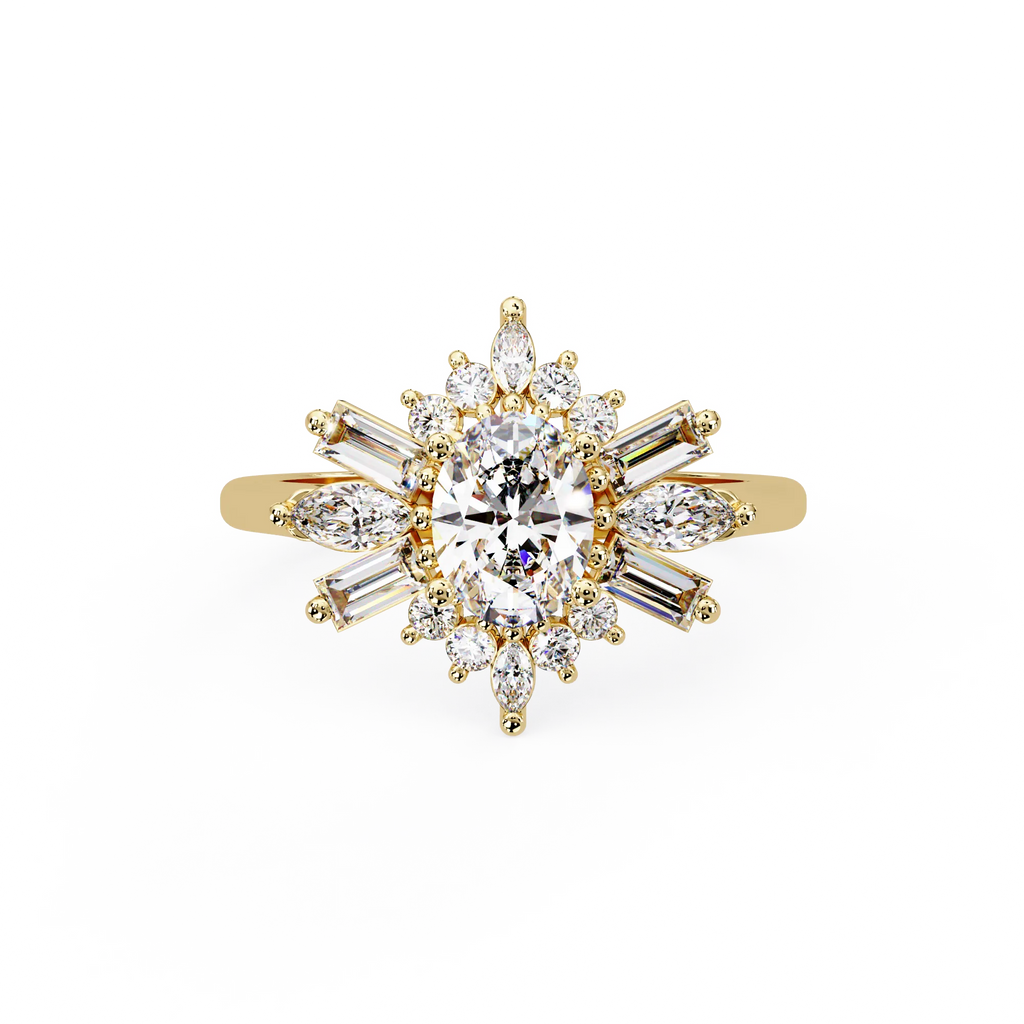 IGI Certified - 2 Ct. Lab Grown Diamond (VS/E-F) The Frozen Lotus Ring