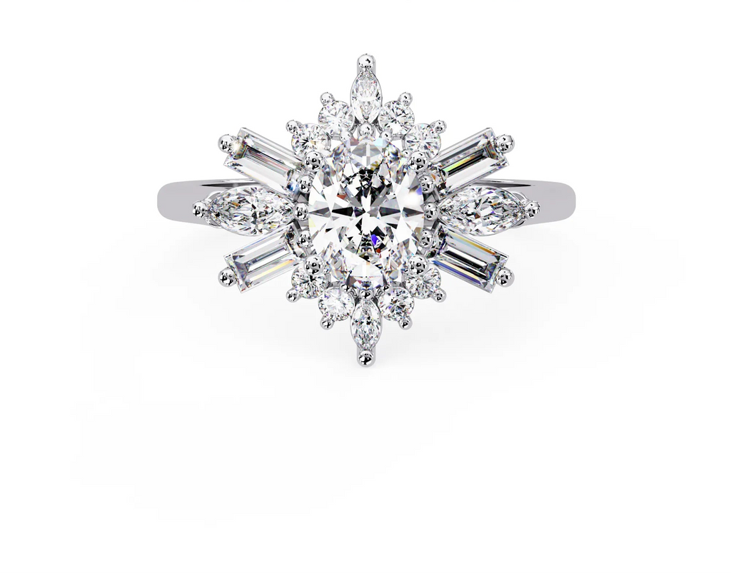 IGI Certified - 2 Ct. Lab Grown Diamond (VS/E-F) The Frozen Lotus Ring
