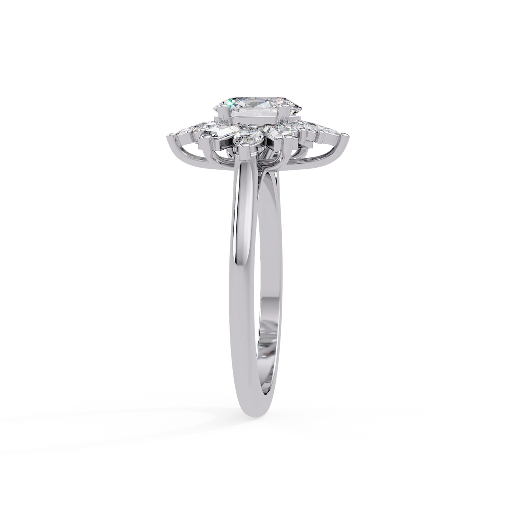 IGI Certified - 2 Ct. Lab Grown Diamond (VS/E-F) The Frozen Lotus Ring