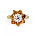 IGI Certified - 1 Ct. Lab Grown Diamond (VS/E-F) The Aura-Flora Ring