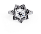 IGI Certified - 1 Ct. Lab Grown Diamond (VS/E-F) The Aura-Flora Ring
