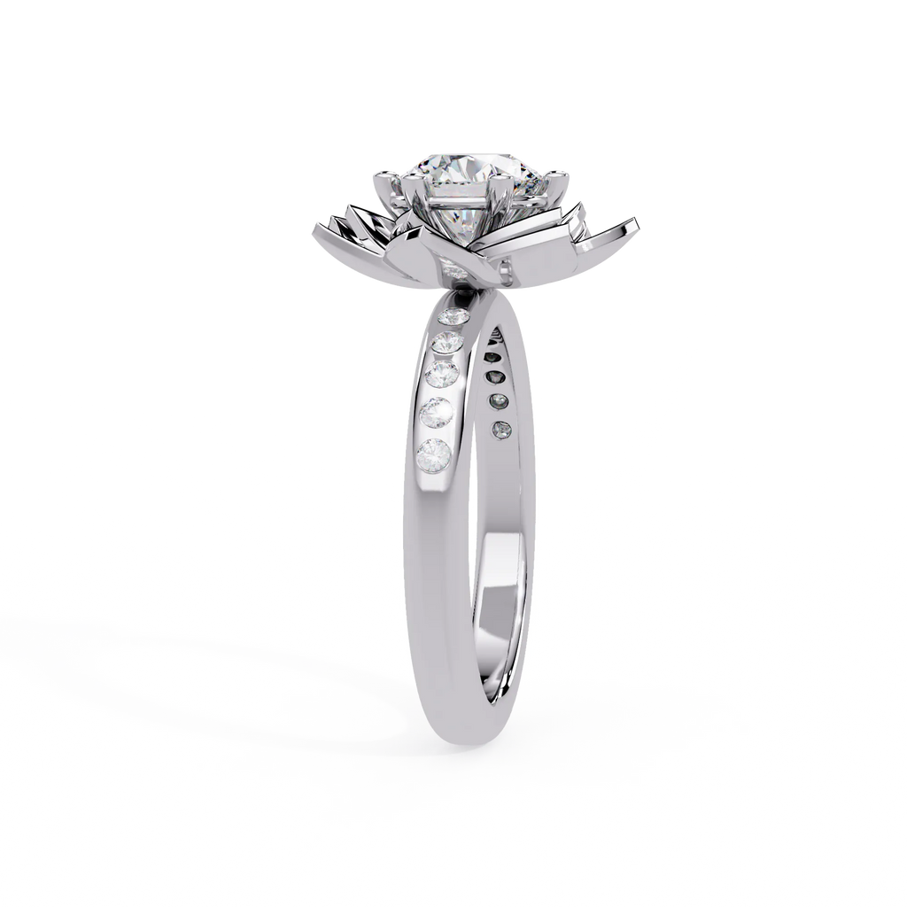 IGI Certified - 1 Ct. Lab Grown Diamond (VS/E-F) The Aura-Flora Ring