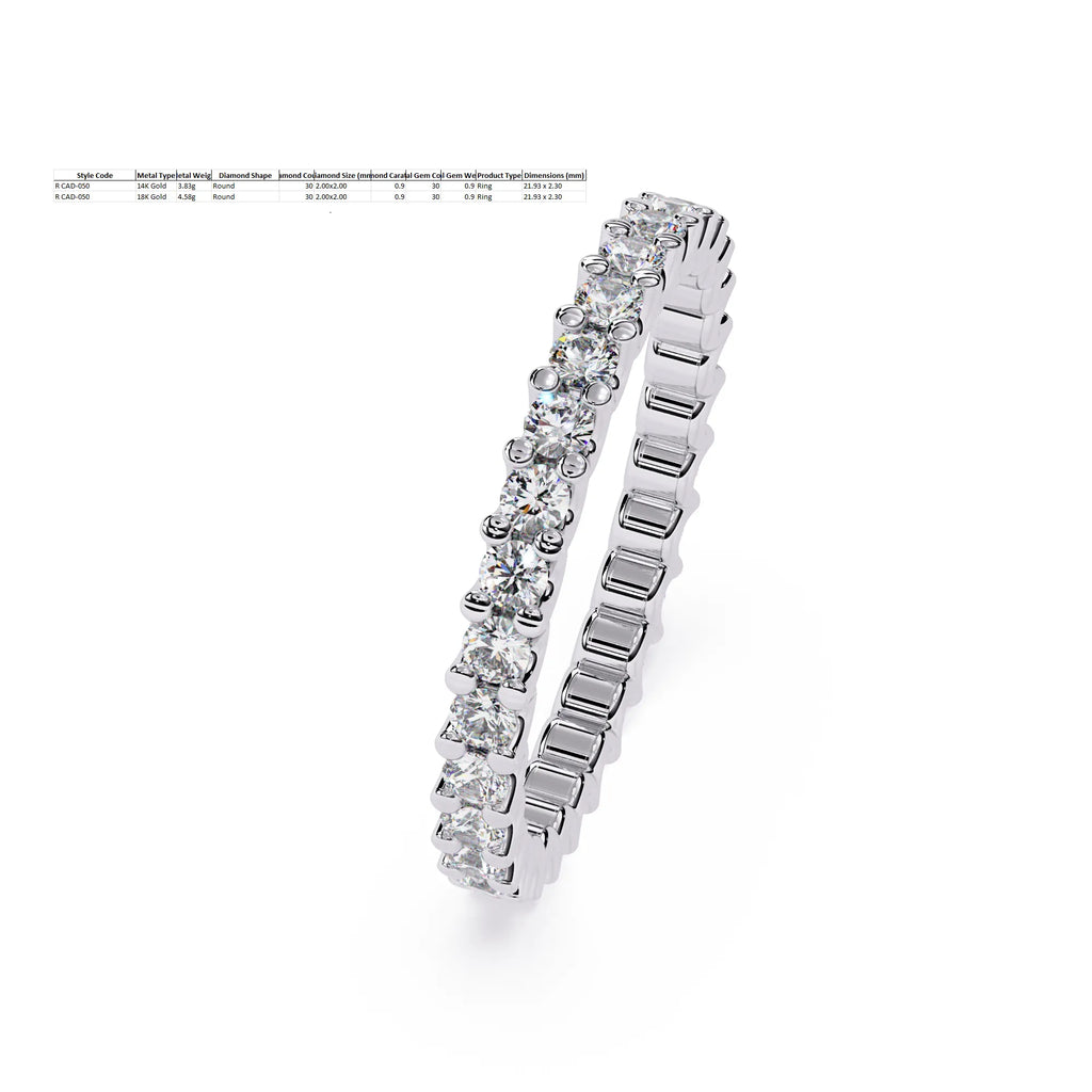 IGI Certified - 1/2 Ct. Lab Grown Diamond (VS/E-F) Eternity Band Ring