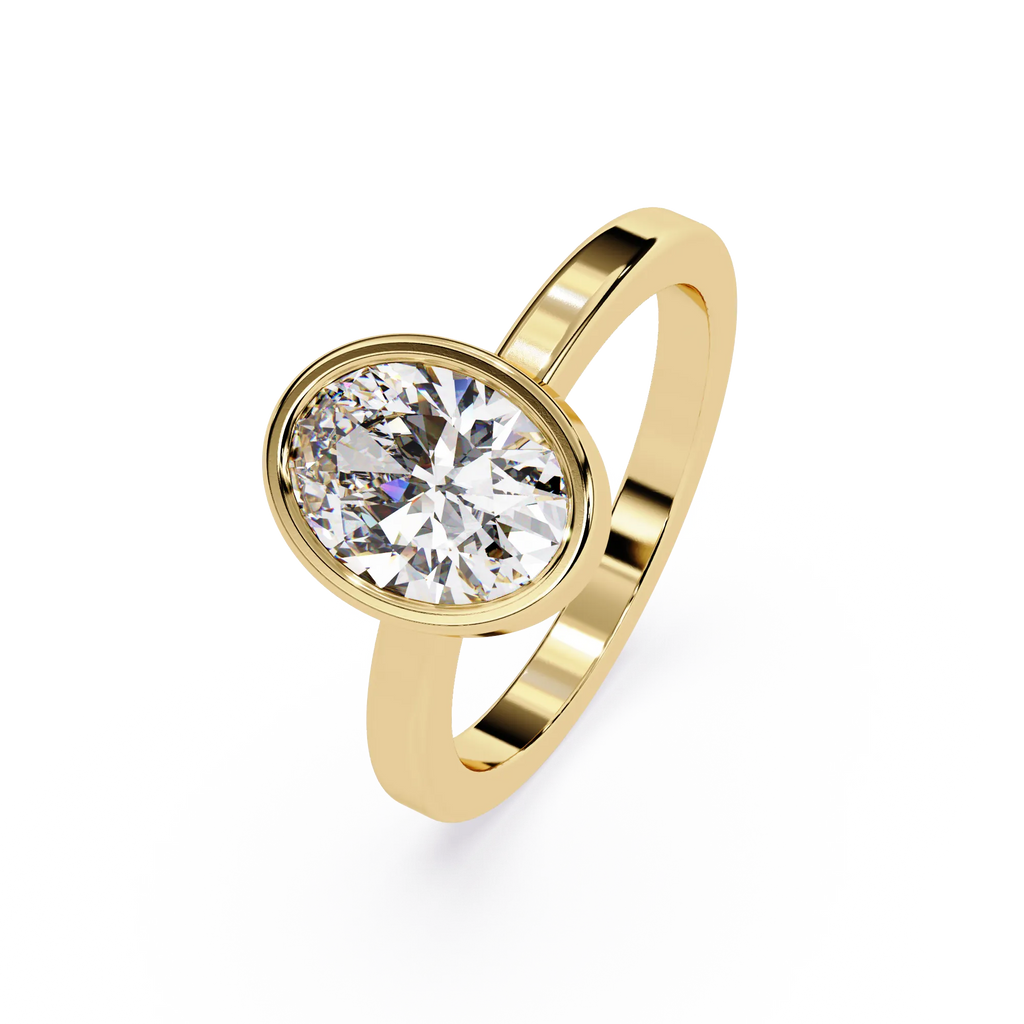 IGI Certified - 1 Ct. Lab Grown Diamond (VS/E-F) The Aurelia Oval (Aurelia means "golden") Ring