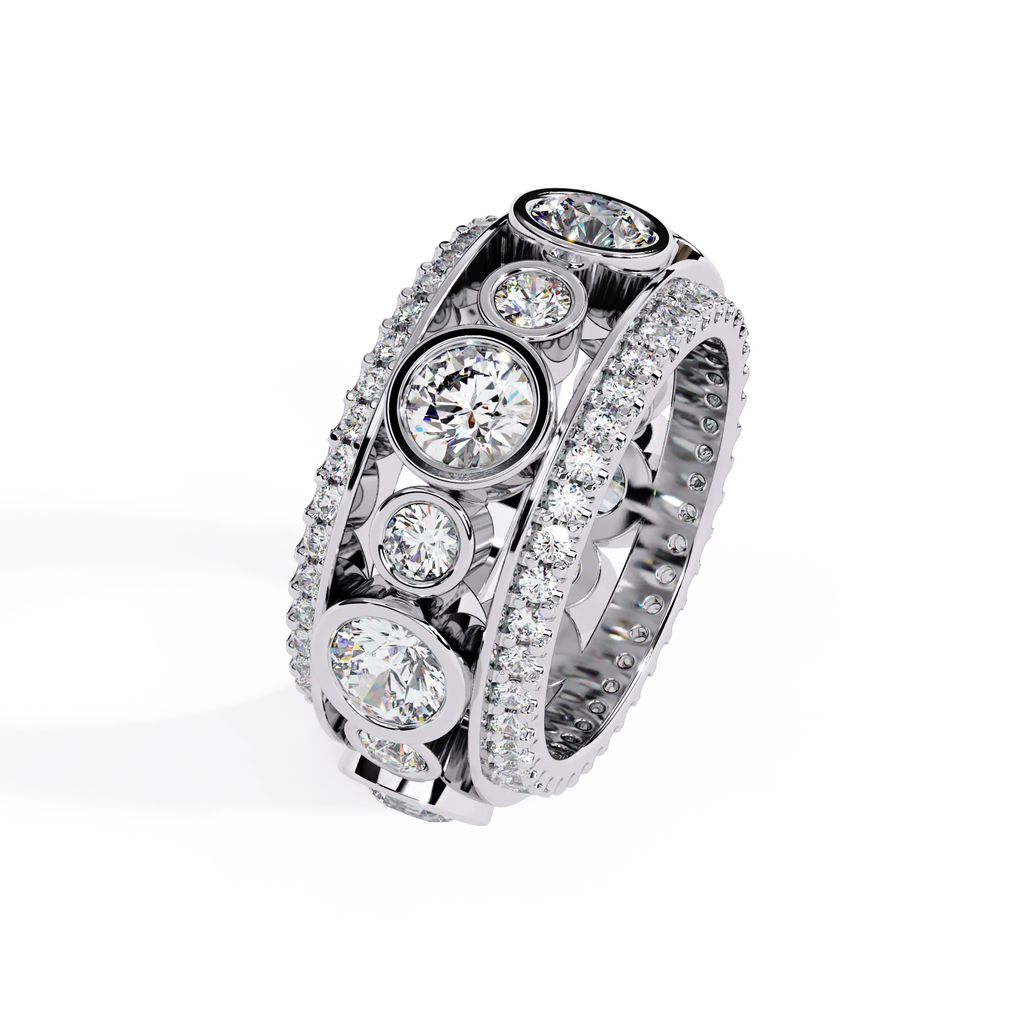 IGI Certified - 5 Ct. Lab Grown Diamond (VS/E-F) The Grand Bezel Eternity Band Ring