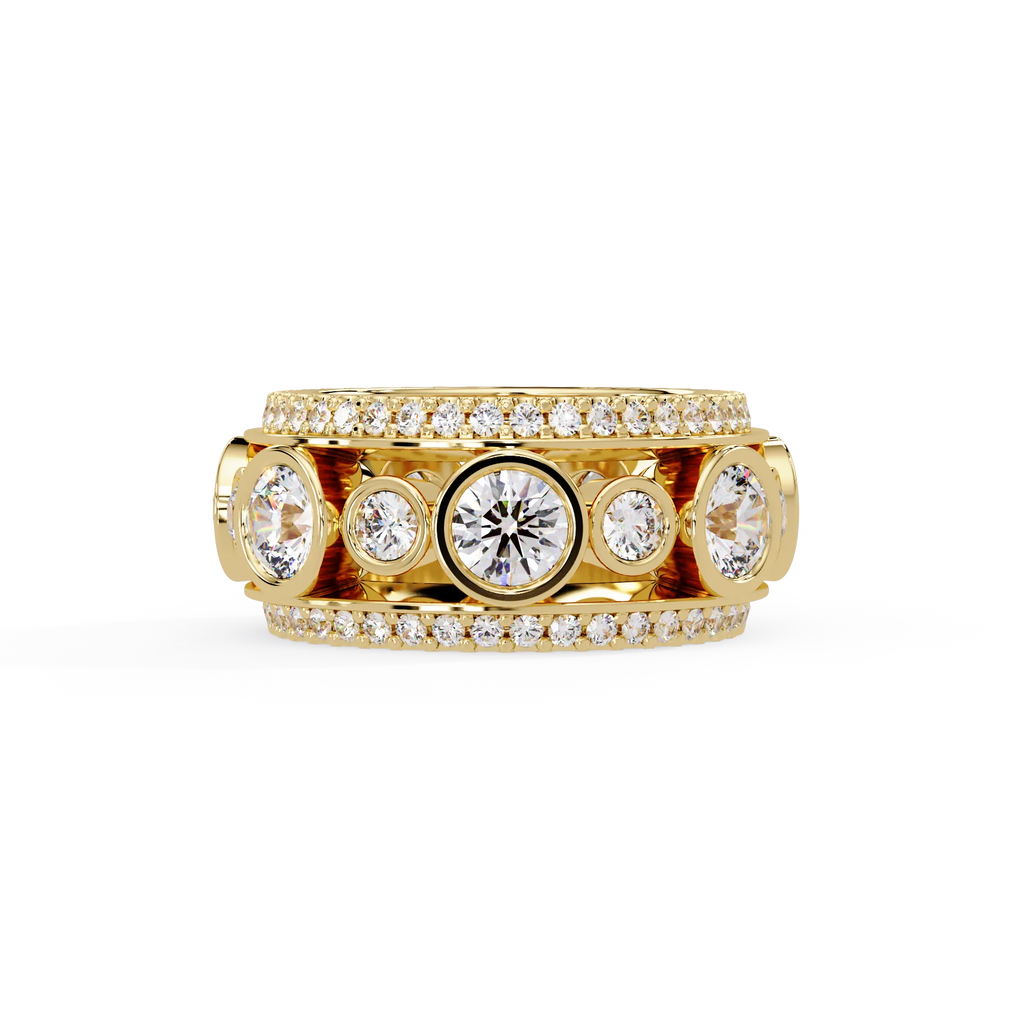 IGI Certified - 5 Ct. Lab Grown Diamond (VS/E-F) The Grand Bezel Eternity Band Ring