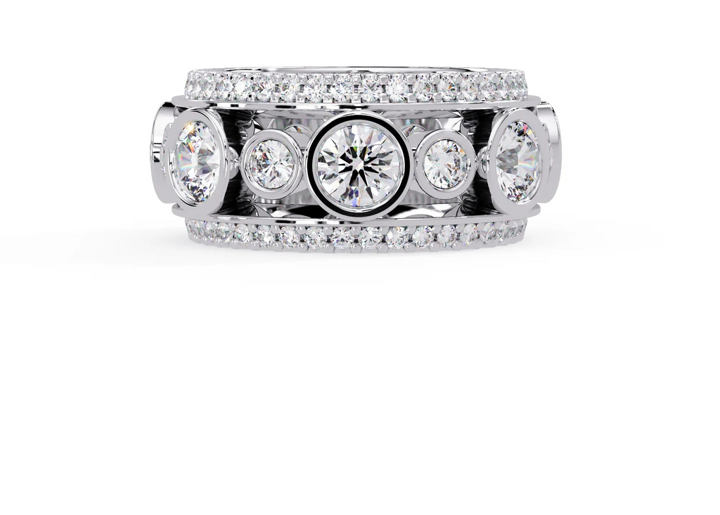 IGI Certified - 5 Ct. Lab Grown Diamond (VS/E-F) The Grand Bezel Eternity Band Ring