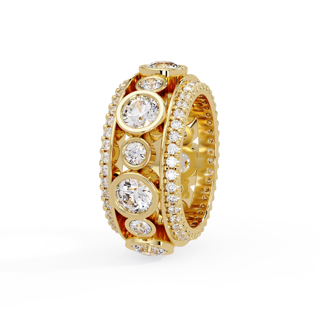 IGI Certified - 5 Ct. Lab Grown Diamond (VS/E-F) The Grand Bezel Eternity Band Ring