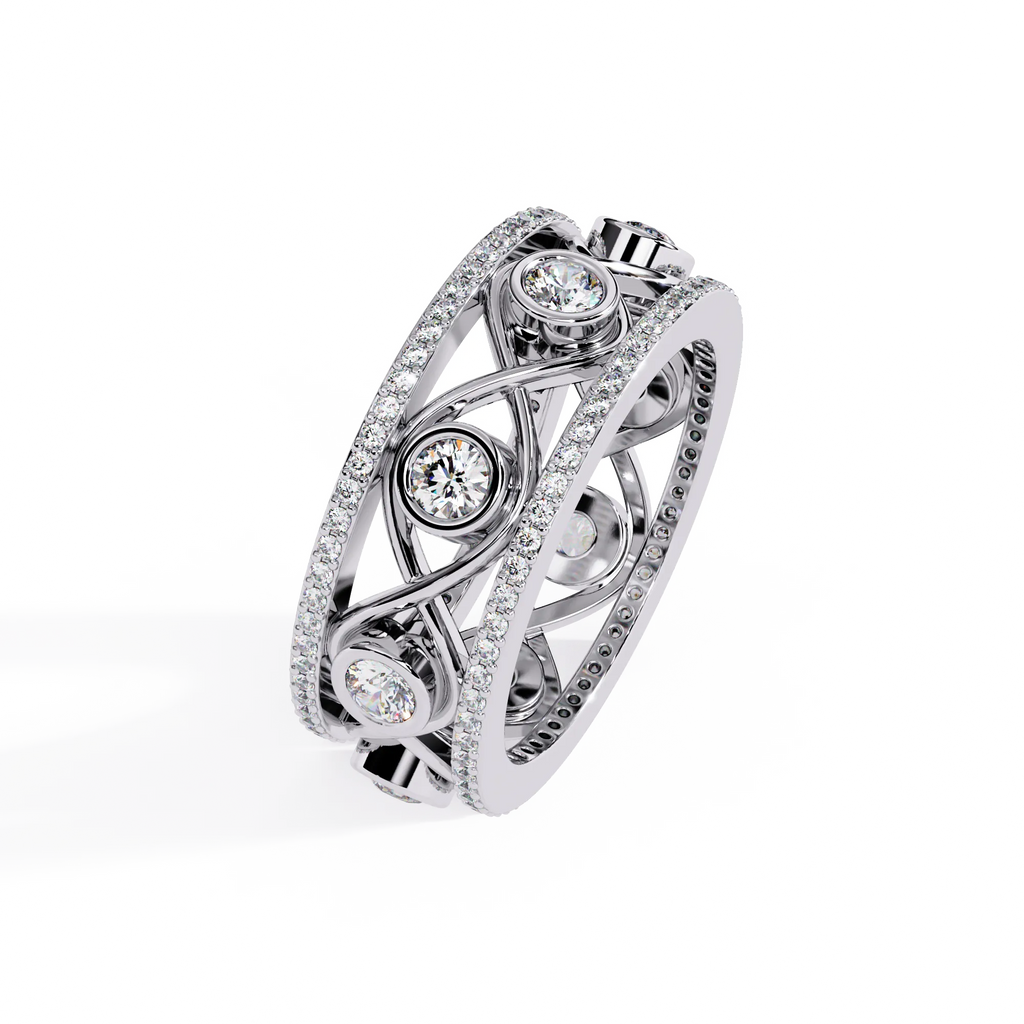 IGI Certified - 1.5 Ct. Lab Grown Diamond (VS/E-F) The Empress Lattice Ring