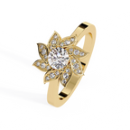 IGI Certified - 1/2 Ct. Lab Grown Diamond (VS/E-F) The Golden Lotus Star Ring