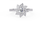 IGI Certified - 1/2 Ct. Lab Grown Diamond (VS/E-F) The Golden Lotus Star Ring