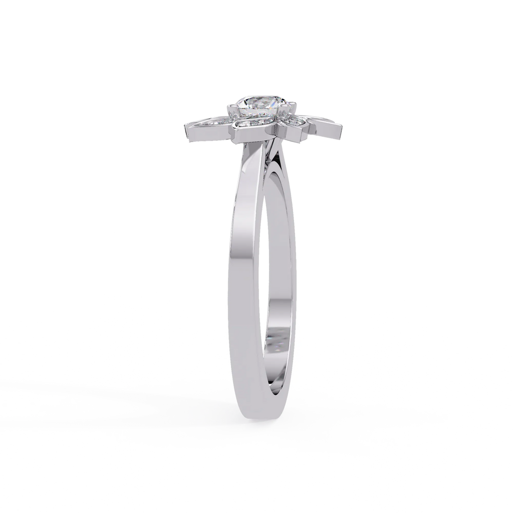 IGI Certified - 1/2 Ct. Lab Grown Diamond (VS/E-F) The Golden Lotus Star Ring